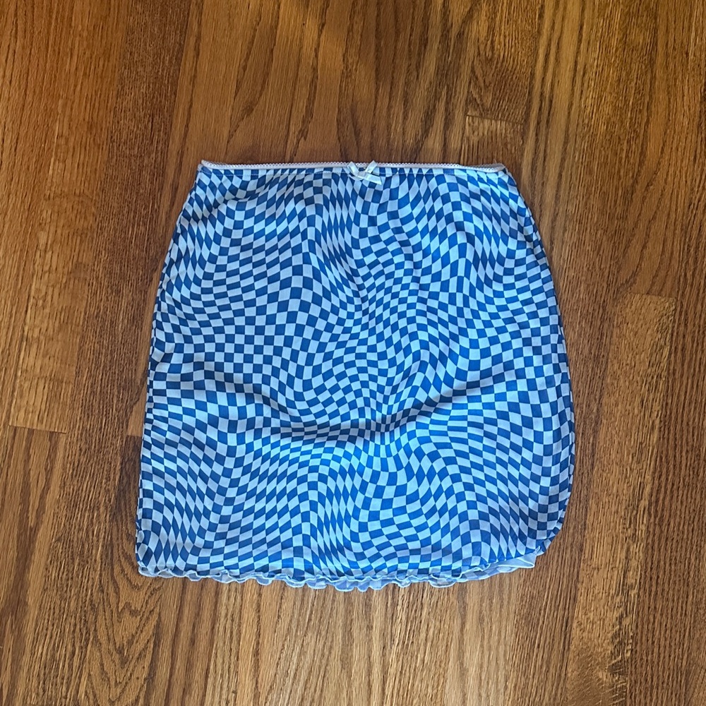 Wild Fable Blue Optical Illusion Mini Skirt